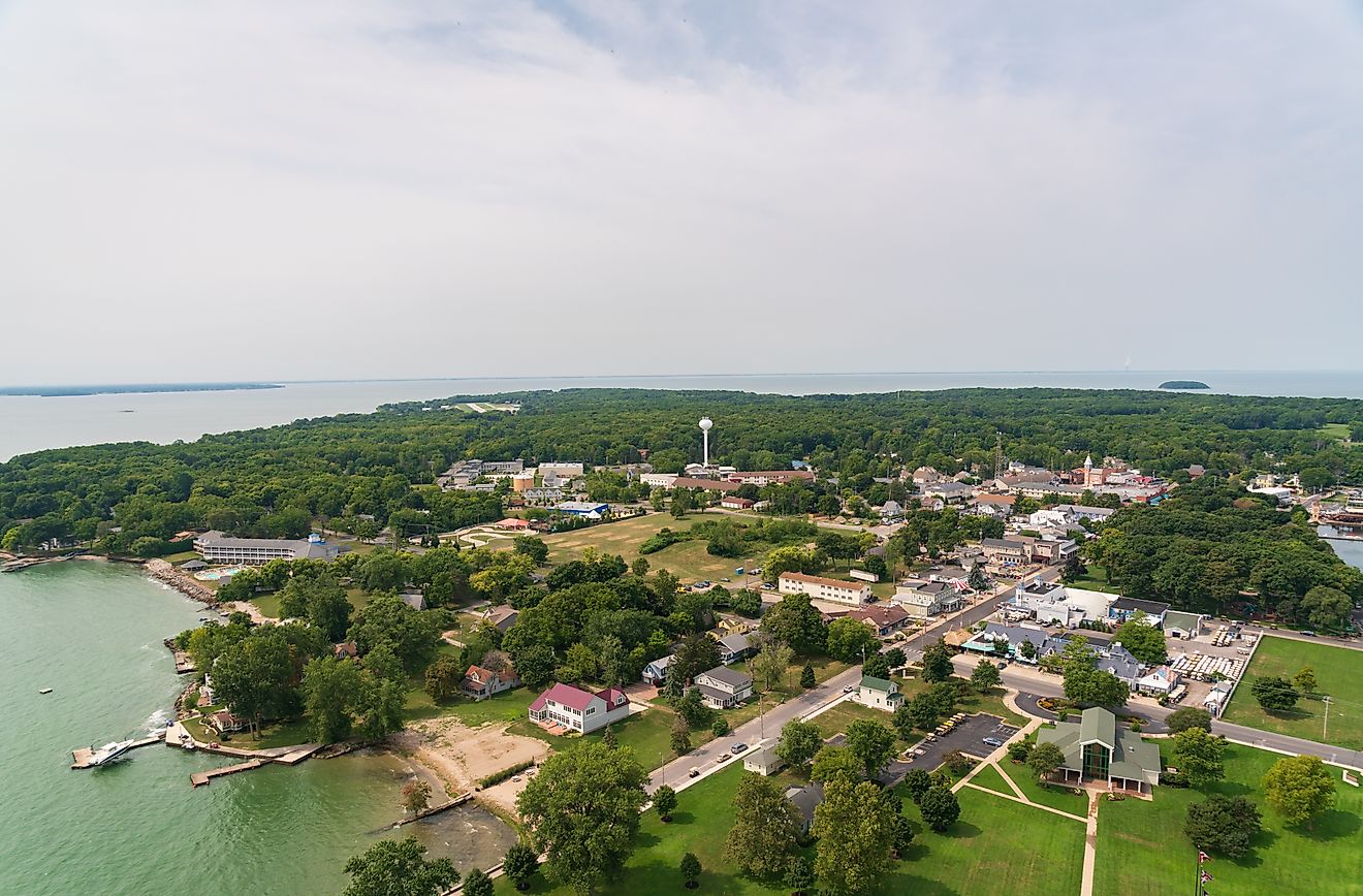 Aerial view of Put-in-Bay, Ohio.