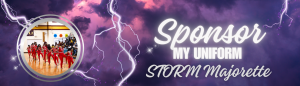 STORM Majorette dance team header image purple with lightening