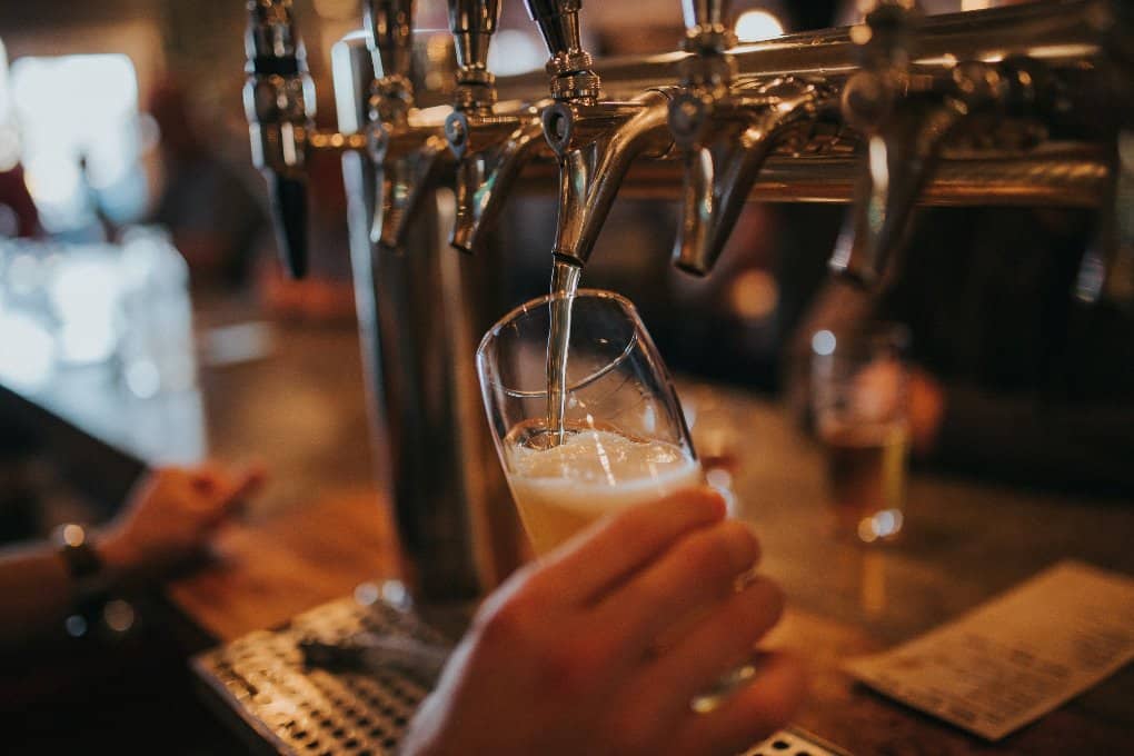 pouring a beer