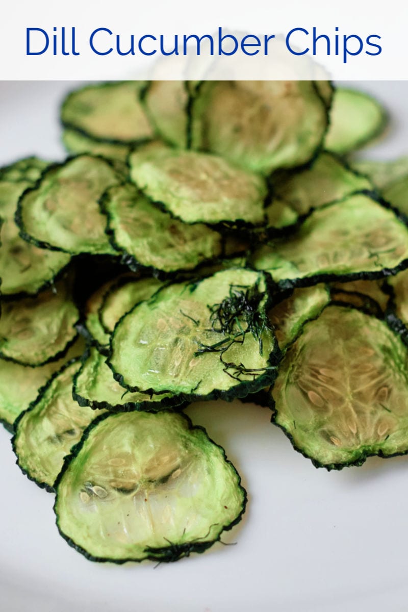 Dill Cucumber Chips in the Oven or Dehydrator #CucumberChips #DehydratedCucumbers