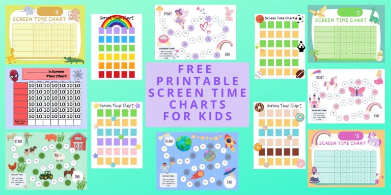 Free Printable Screen Time Charts for Kids