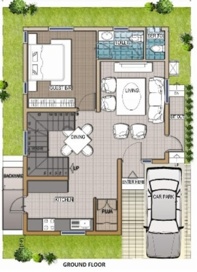 30*40 Duplex House Plan | 1200sqft East Facing Small House Design ...