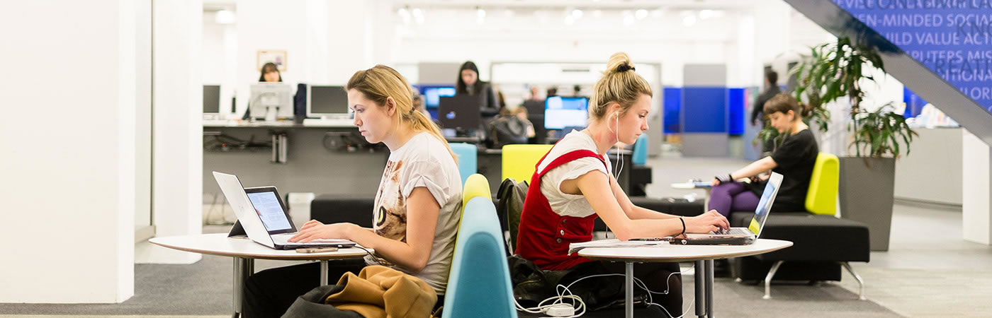 University of Manchester students studying in library