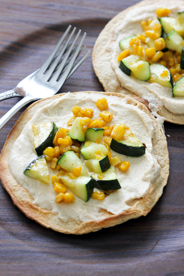 Zucchini and Corn Tostadas