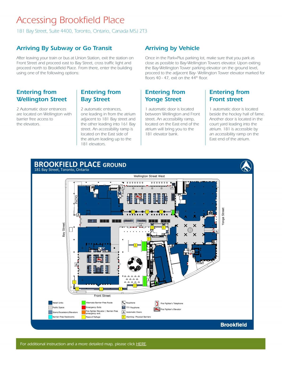 Map of Brookfield Place Toronto