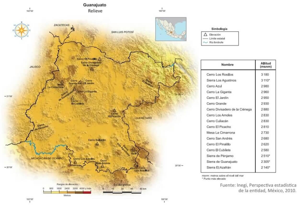 Mapas Para Imprimir Tag Relieve De Guanajuato Mapas Interactivos Pdmrea ...