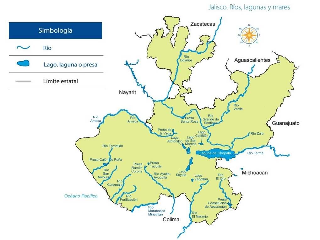 mapa de los ríos de jalisco