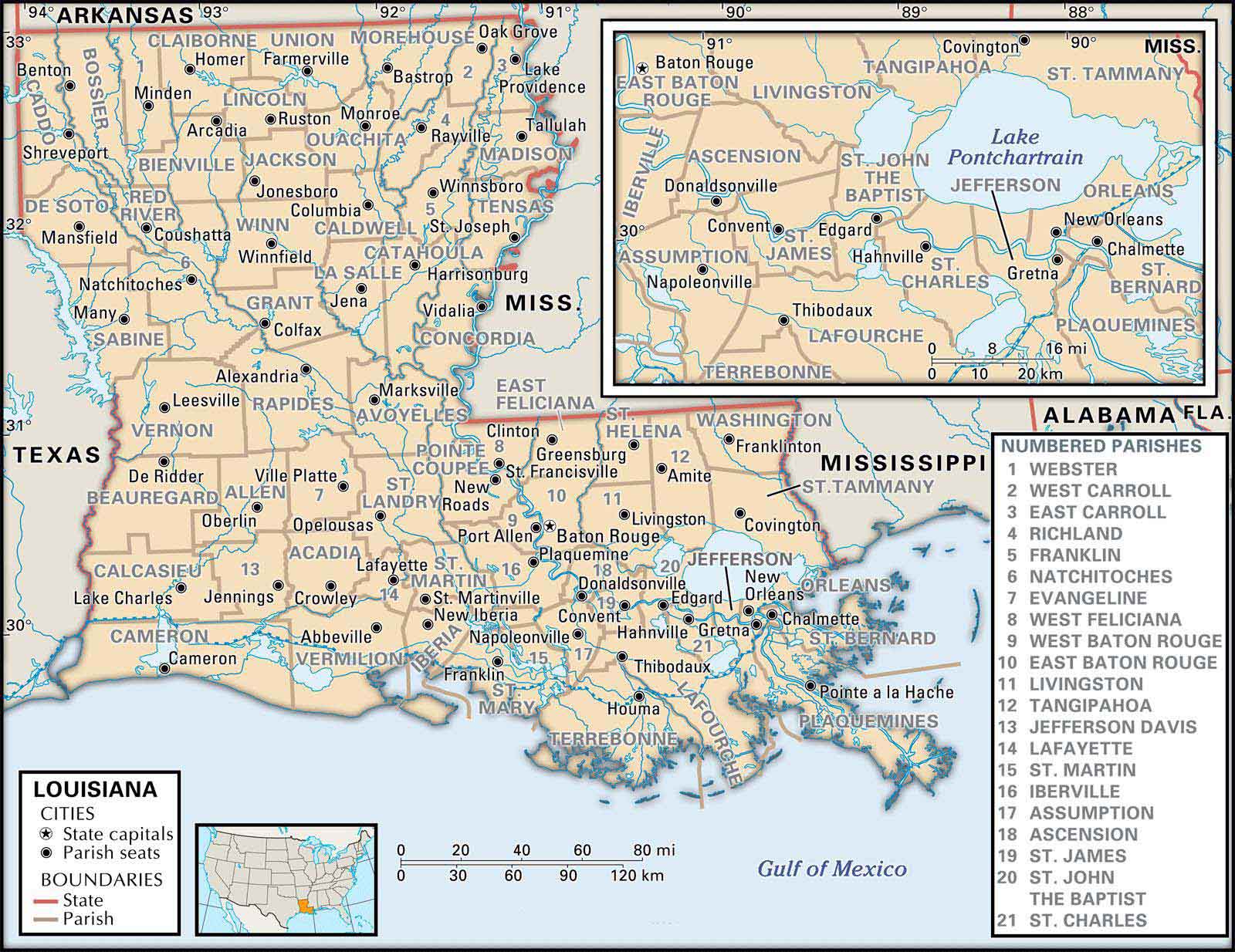 Large Wall Map Of Louisiana Counties Towns S Era American Map Co | My ...