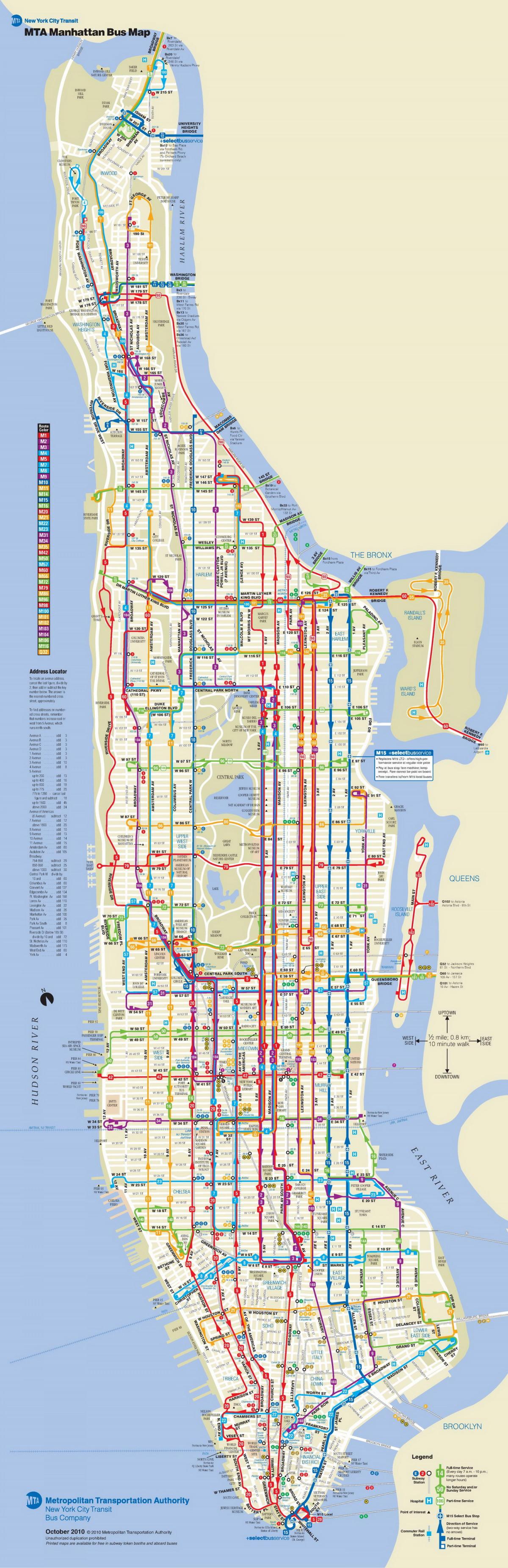 MTA bus map - MTA bus map manhattan (New York - USA)