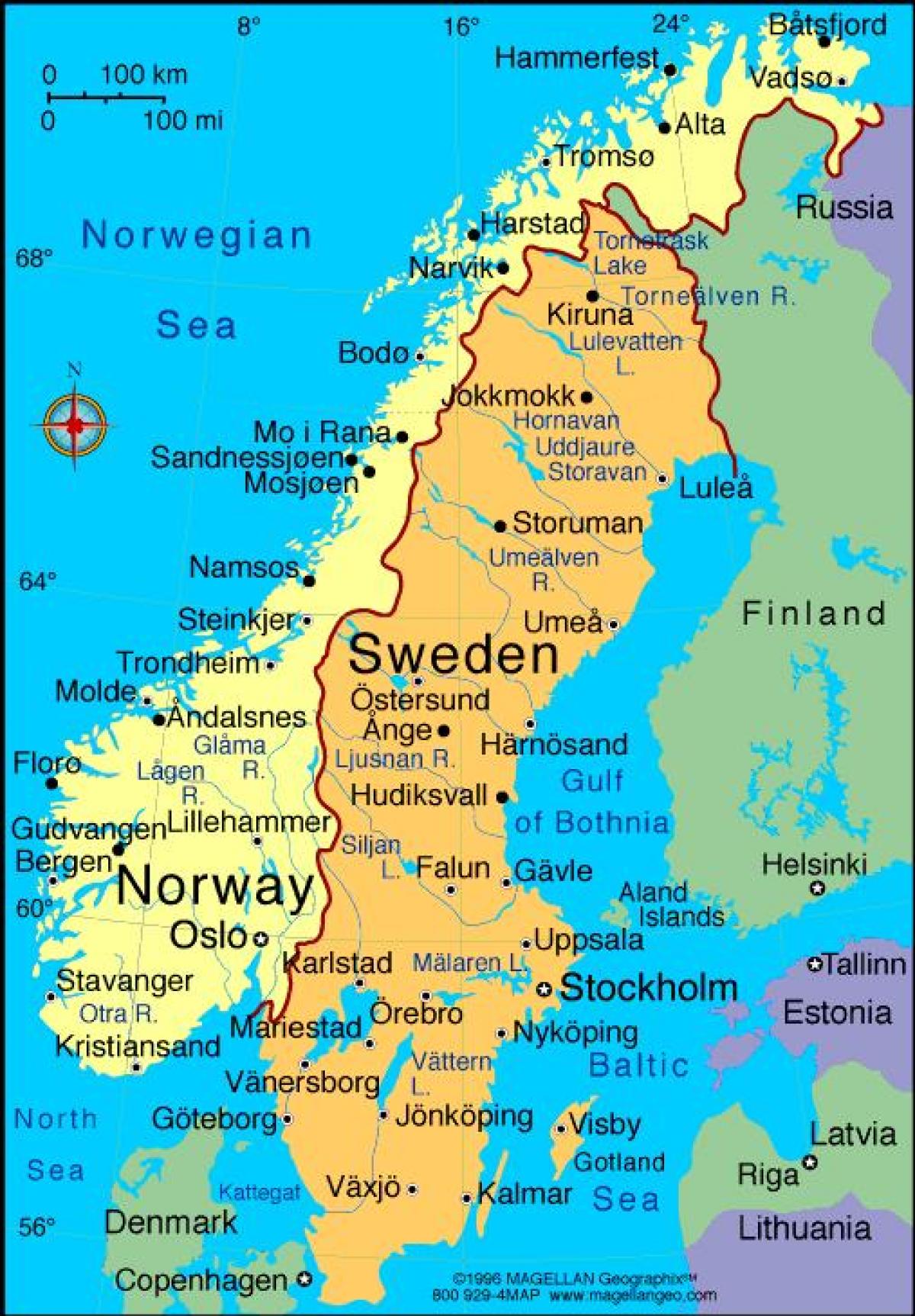 Map Of Sweden With Cities - Atlanta Georgia Map