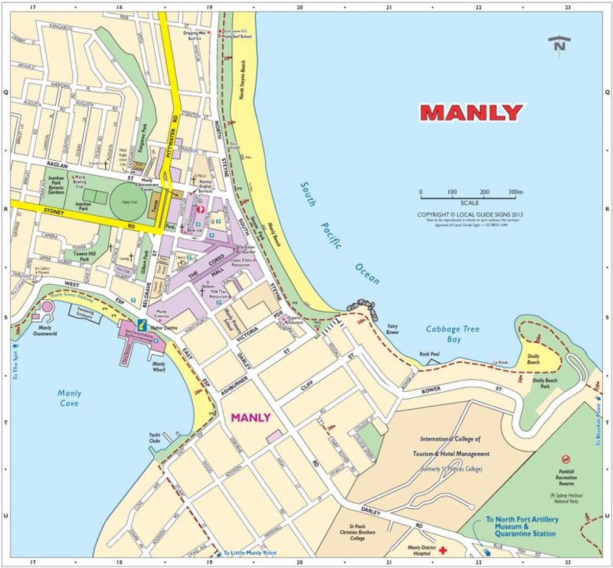 Manly beach map - Map of manly beach (Australia)