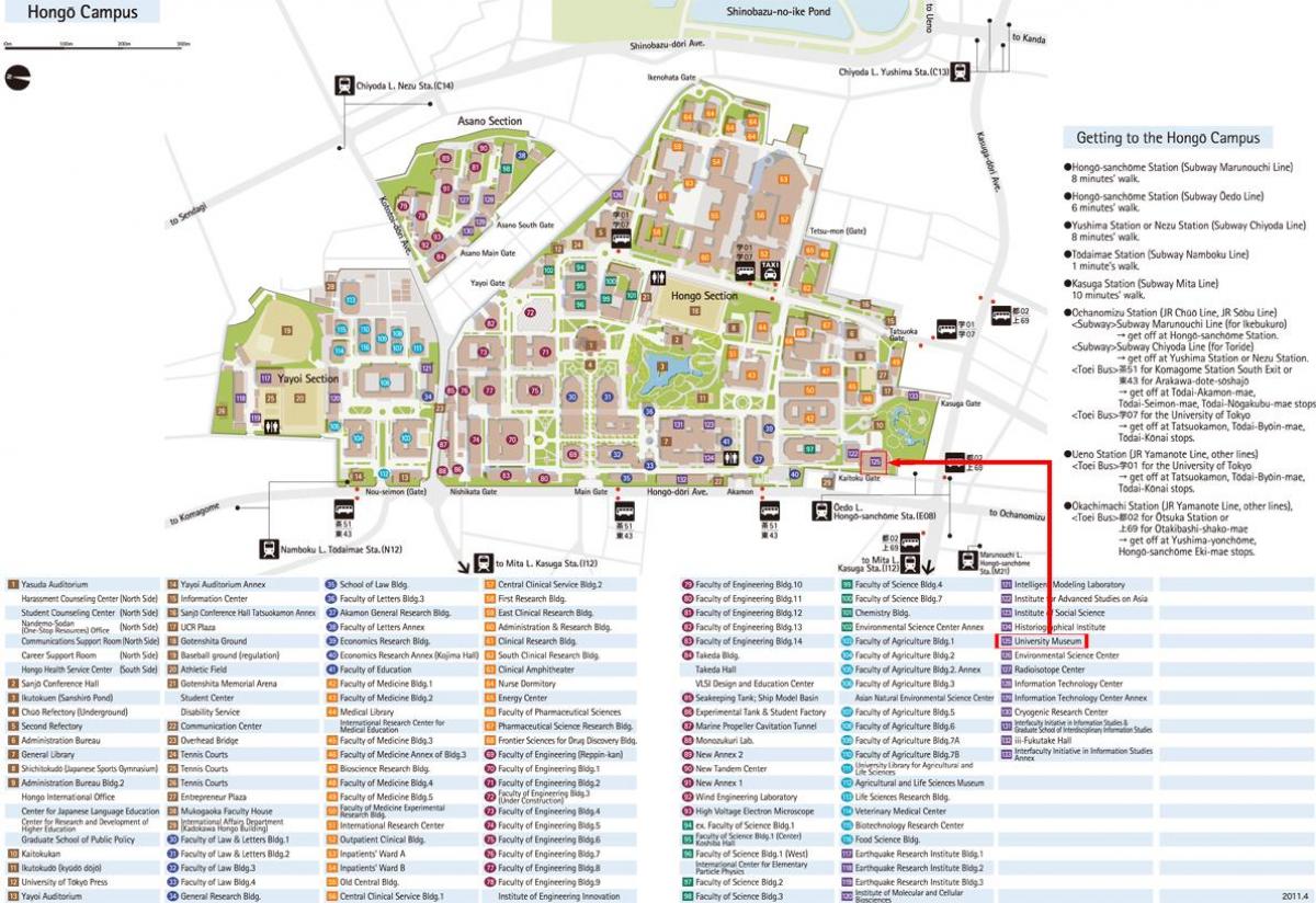 Tokyo university campus map - University of Tokyo campus map (Kantō ...