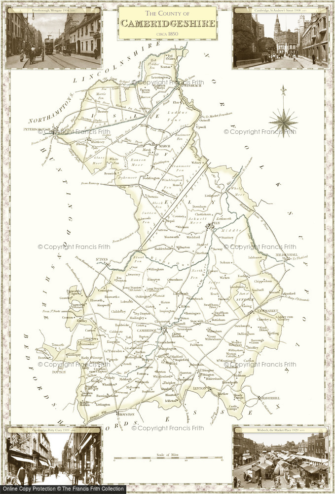 Old Map of Historic Map covering Linton in 1840