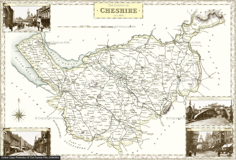 Old Map of Historic Map covering Crewe in 1840