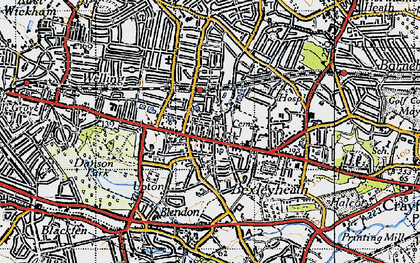 Old map of Bexleyheath in 1946