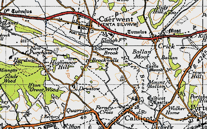 Old map of Caerwent Brook in 1946