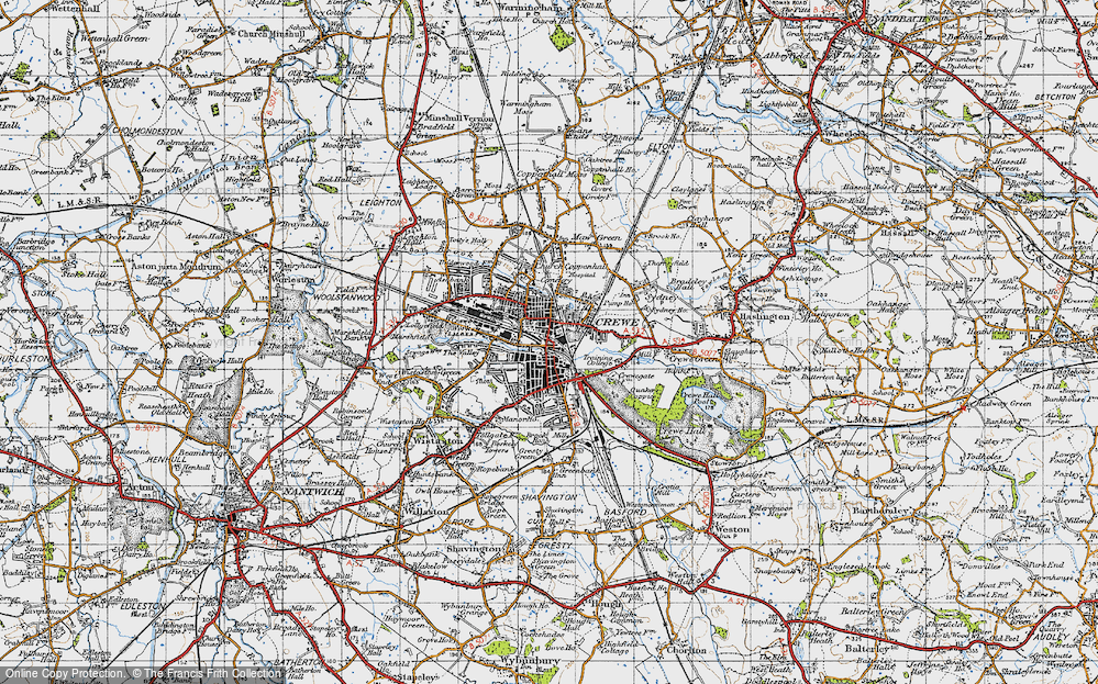 Old Map of Crewe, 1947 in 1947