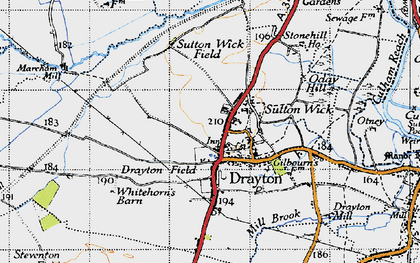 Old map of Drayton in 1947