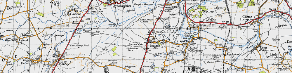 Old map of Drayton in 1947