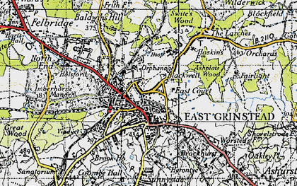 Old map of East Grinstead in 1946