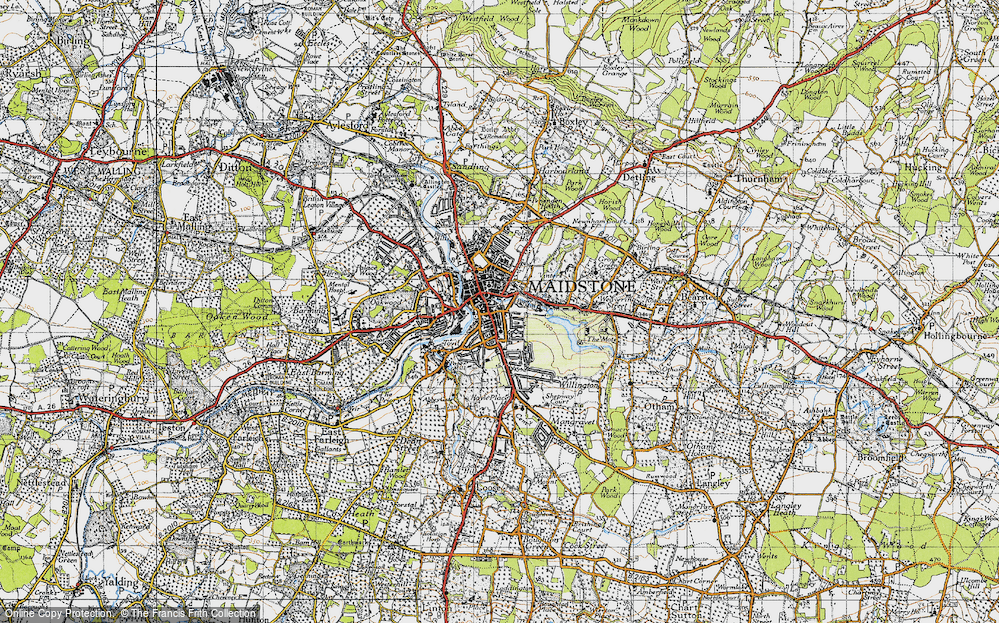 Old Map of Maidstone, 1946 in 1946