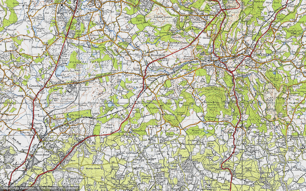 Old Map of Historic Map covering Stanley Common in 1940