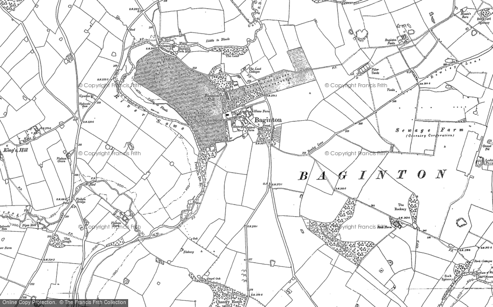 Old Map of Baginton, 1886 in 1886