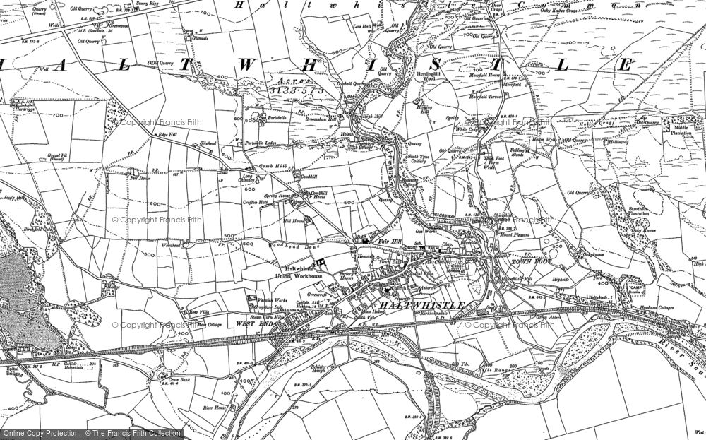 Old Map of Haltwhistle, 1895 in 1895