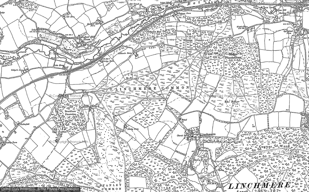 Old Map of Historic Map covering Stanley Common in 1910