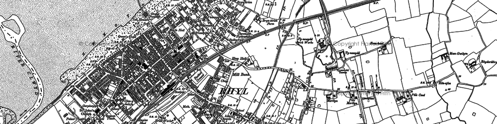 Old map of Rhyl in 1911