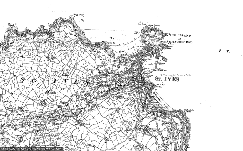 St Ives Cornwall Map