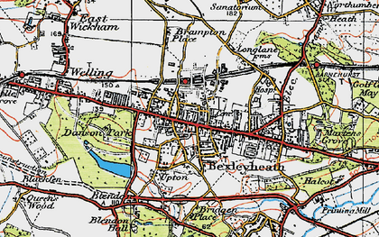 Old map of Bexleyheath in 1920