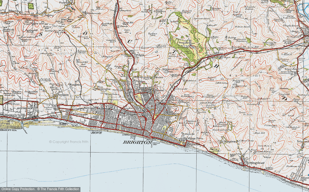 Old Map of Brighton, 1920 in 1920