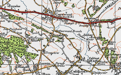 Old map of Caerwent Brook in 1919