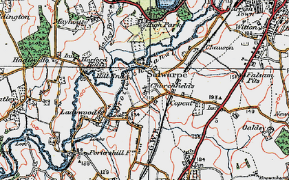 Old map of Droitwich Canal in 1920