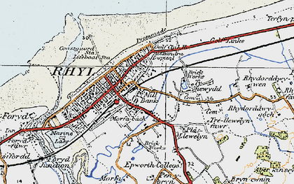 Old map of Rhyl in 1922