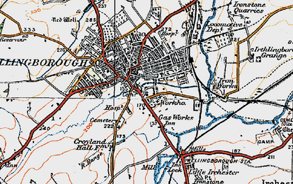 Old map of Wellingborough in 1919