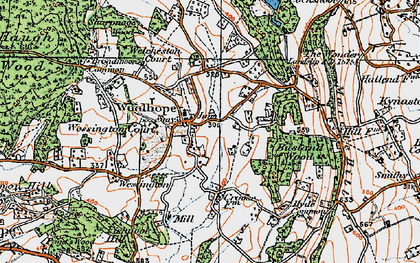 Old map of Woolhope in 1920