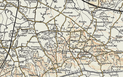 Old map of Aldington Frith in 1897-1898