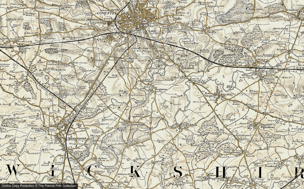 Old Map of Baginton, 1901-1902 in 1901-1902