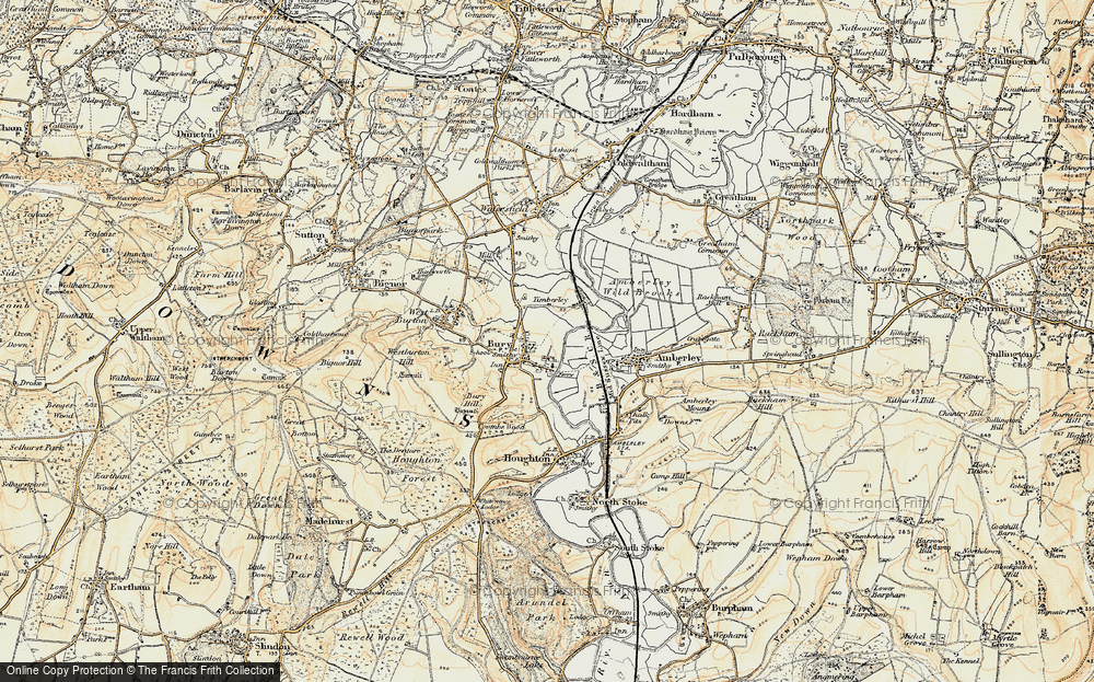 Old Map of Historic Map covering River Arun in 1897-1899