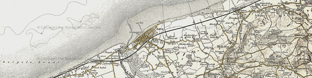 Old map of Rhyl in 1902-1903