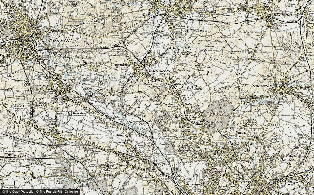 Old Map of Historic Map covering Philips Park in 1903