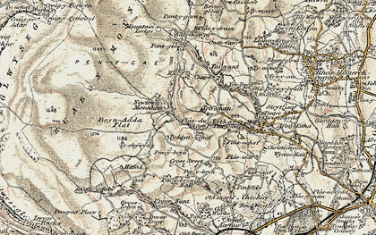 Old map of Ruabon Mountain in 1902-1903