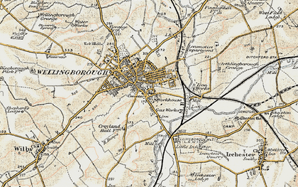 Old map of Wellingborough in 1901