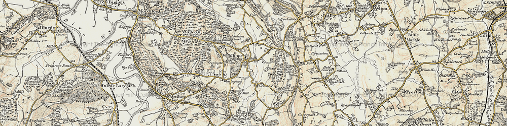 Old map of Woolhope in 1899-1901