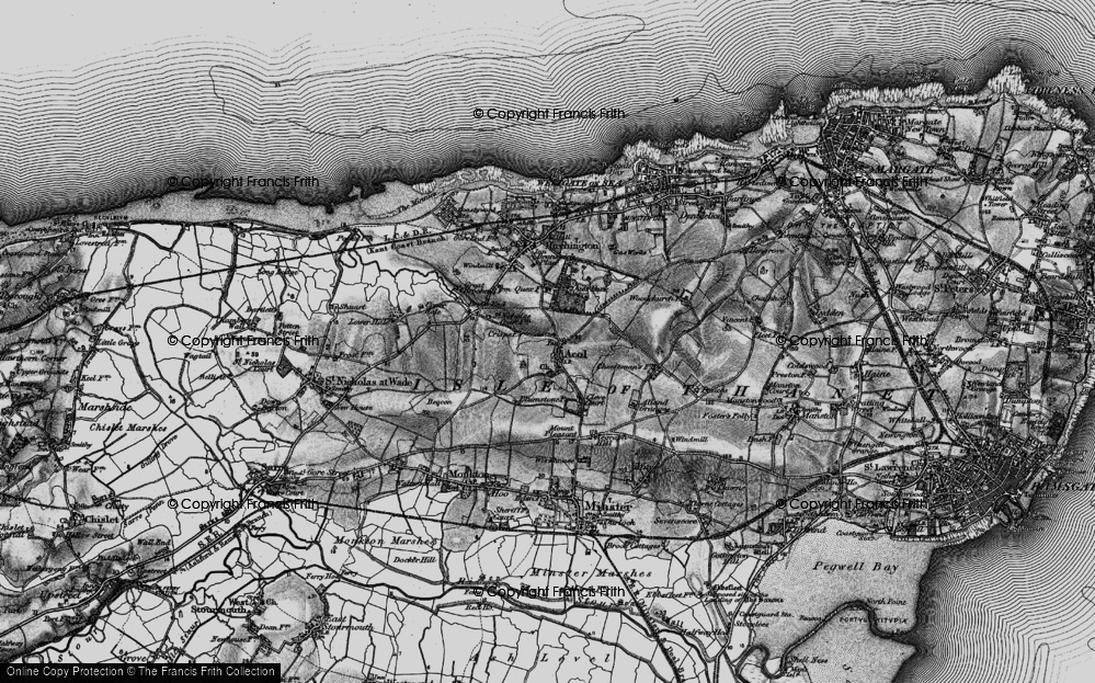 Old Map of Historic Map covering Isle of Thanet in 1894