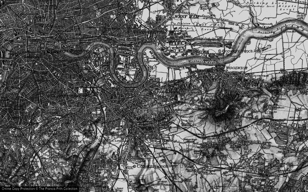 Old Map of Greenwich, 1896 in 1896