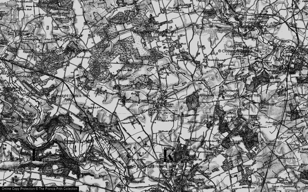 Old Map of Horsham St Faith, 1898 in 1898