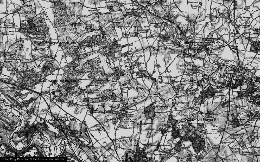 Old Map of Newton St Faith, 1898 in 1898